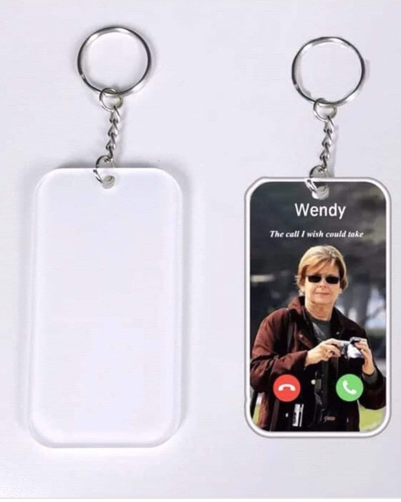 Phone-like acrylic rectangle keychain blank for sublimation printing - customizable photo keychain for personalization - premium heat press blank for custom gifts Canada wholesale