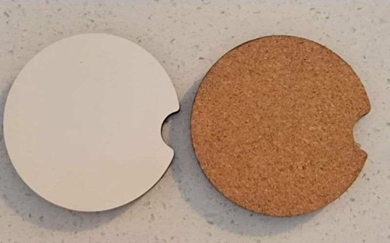 mdf car coaster with cork backing