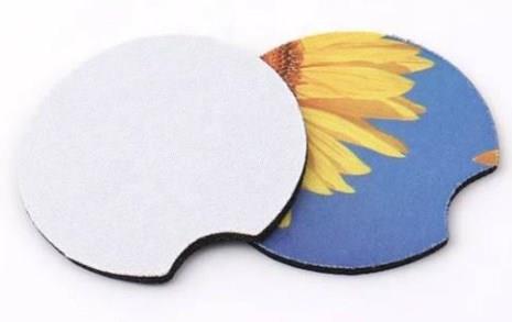 Neoprene car coasters with rubber bottom - Sublimation Blank Canada | WestCoastCraft
