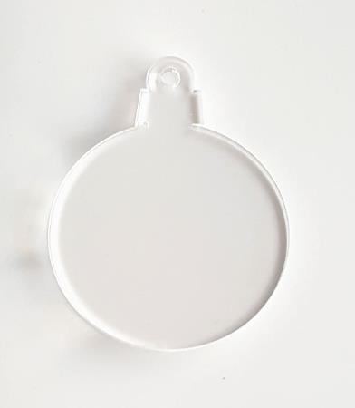 Transparent Christmas Ball Round Acrylic Tree Ornament – 2.5 Inches
