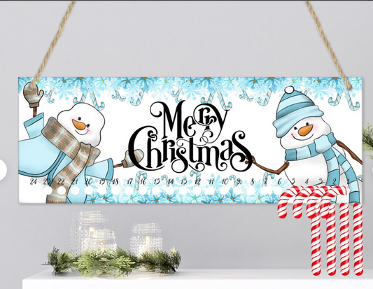 MDF Sublimation Candy Cane Countdown Board Blank