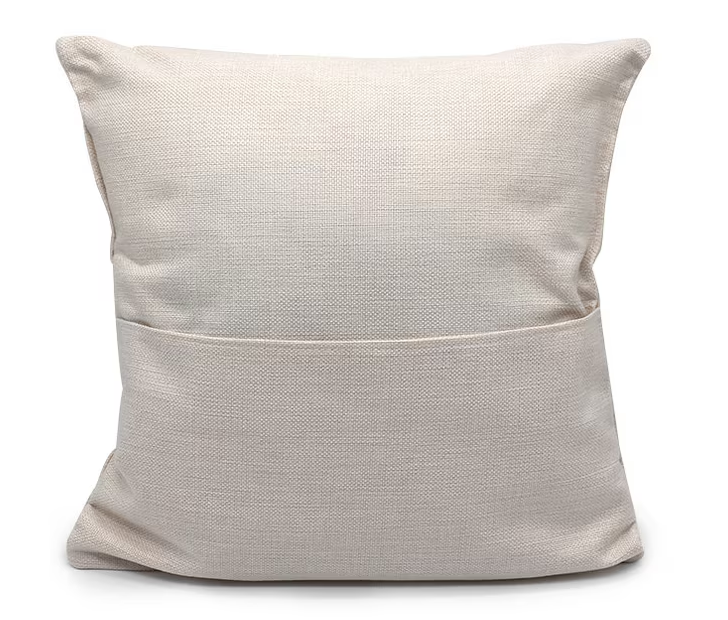 16x16 Inch Sublimation Pocket Pillow Case Blank - Beige Linen Look Cushion Cover with Hidden Pocket Storage - Custom Heat Press Printable Throw Pillow - Personalized Home Decor Gift Canada