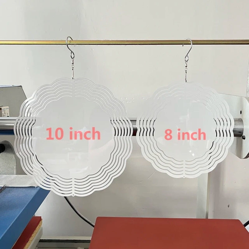 10 Inch and 8 Inch Aluminum Wind Spinner Blanks for Sublimation - White Double Sided Garden Spinners for Heat Press - Wholesale Wind Spinners Canada