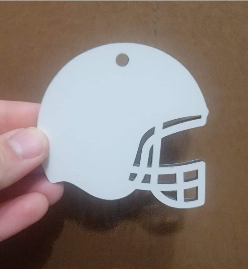 MDF Football helmet ornament front view - Sublimation Blank Canada | WestCoastCraft
