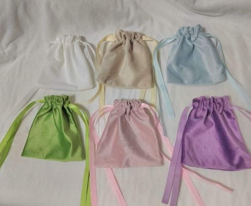 Velvet Drawstring Bags for Sublimation and HTV - Multiple Colors White Beige Blue Green Pink Purple - Jewelry Gift Bags Tooth Fairy Keepsake Pouches - Premium Sublimation Blanks Wholesale Canada