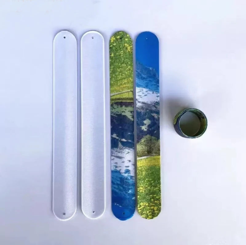 Stainless Steel Slap Bracelet Sublimation Blanks for Custom Wristbands - Personalized Photo Bracelets Heat Press Canada