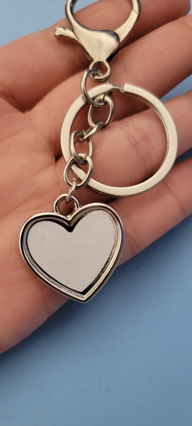 Heart metal double sided sublimation keychain Front View - Sublimation Blank Canada | WestCoastCraft