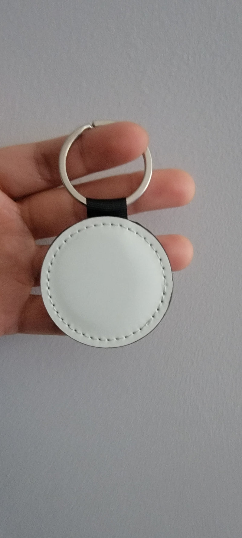 PU leatherette round keychain for sublimation