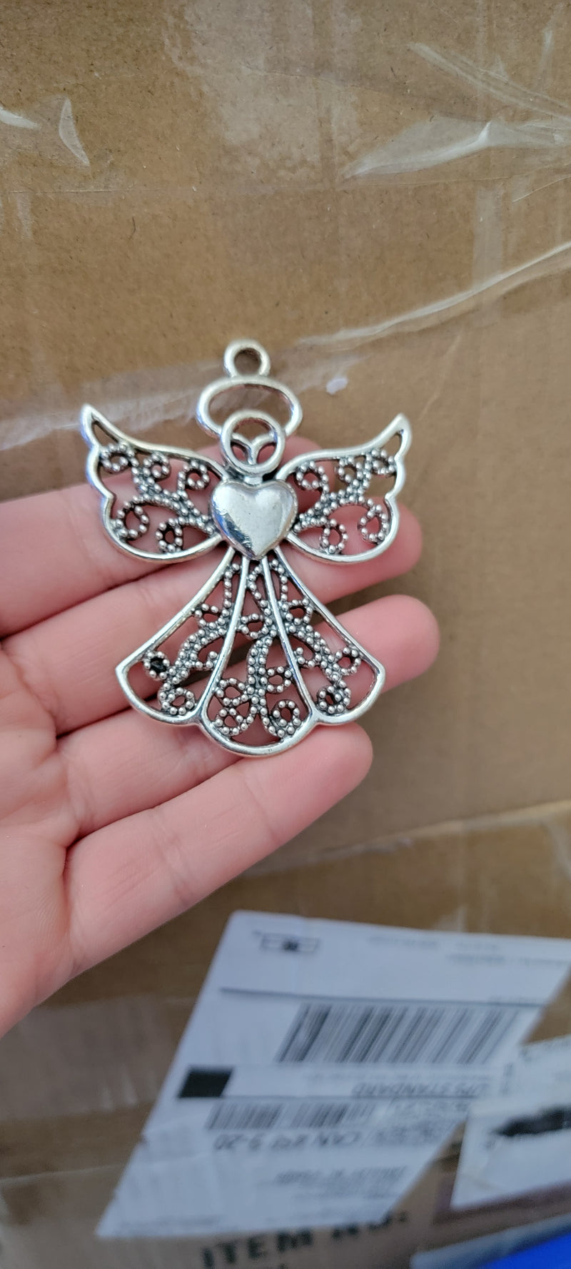 Angel metal ornament with chain