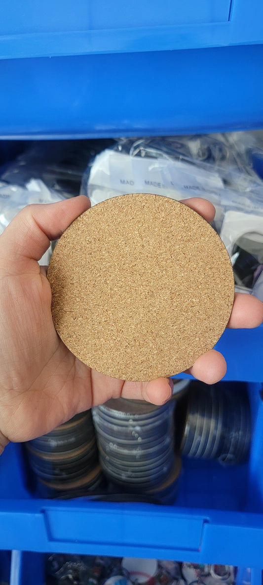 Mdf round coaster with cork backing