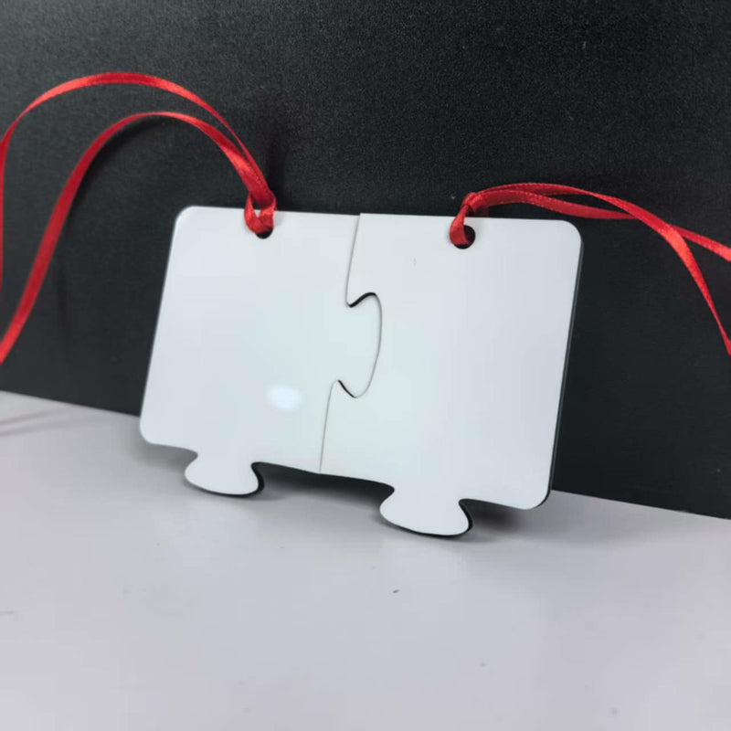 Mdf Couple Puzzle ornament Pair (set or 2)