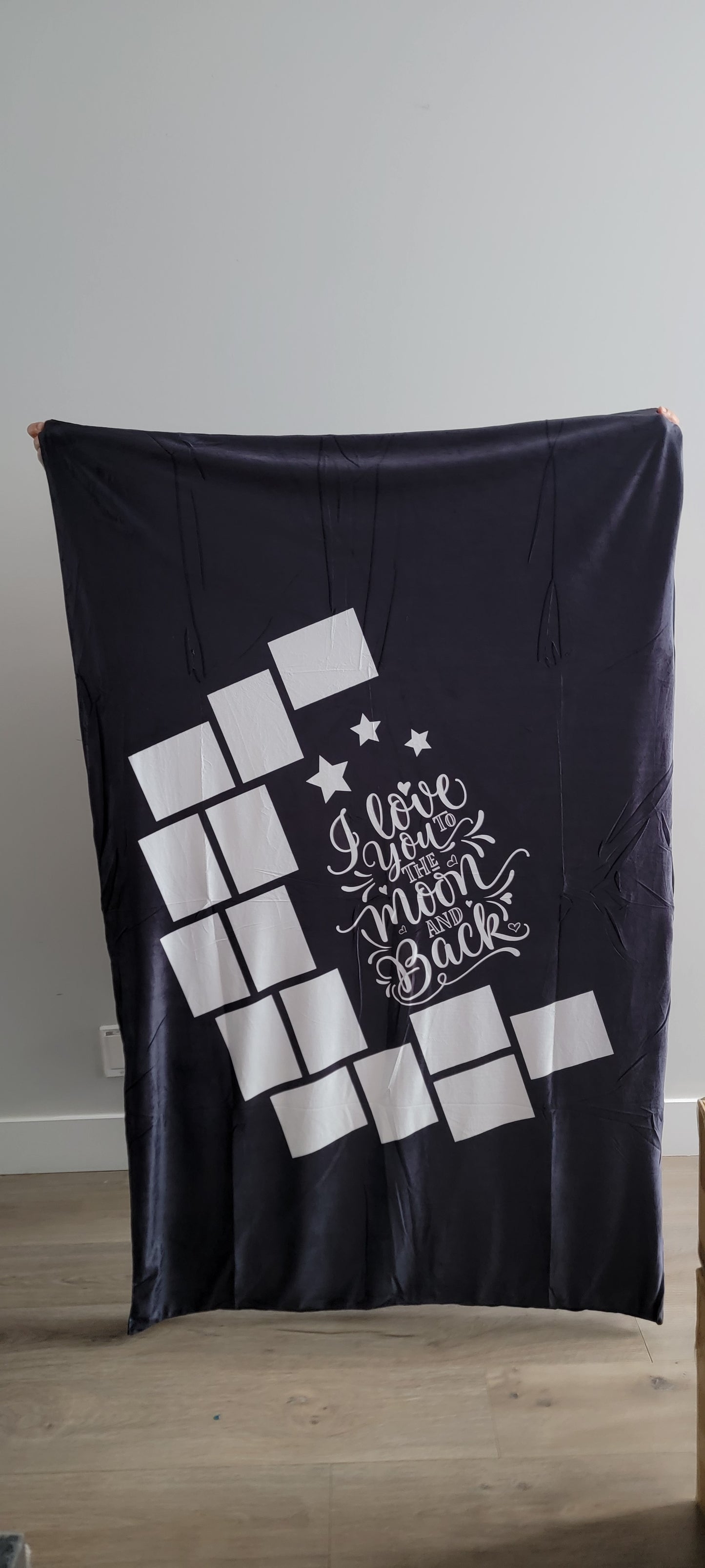 40 x 60 in I love you to the moon and back velvet Panel blanket