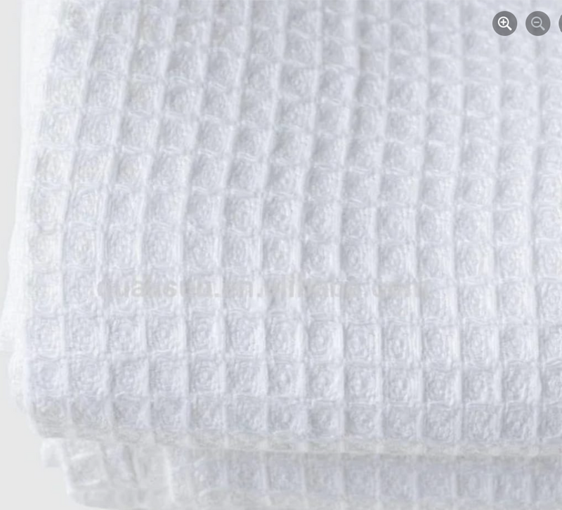 16x24 Inch Waffle Weave Sublimation Towel Blank White - Close-Up Textured Pattern Detail - Premium Absorbent Kitchen Towel for Custom Heat Press Printing - Wholesale Sublimation Textiles Canada