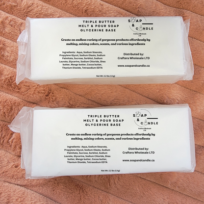 2 lb Triple Butter Melt and Pour Glycerine Soap Base