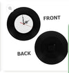 MDF Record Clock Sublimation Blank Front and Back View - Black Vinyl Record Wall Clock with 6.2 Inch Printable White Center - Silent Quartz Movement Clock Mechanism - Heat Press Customizable Canada