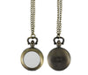 Sublimation Metal Pocket Watch Blanks Bronze - Front and Back View Showing White Printable Surface and Antique Cover - Dual Vintage Chain Timepieces for Custom Heat Press Printing Canada