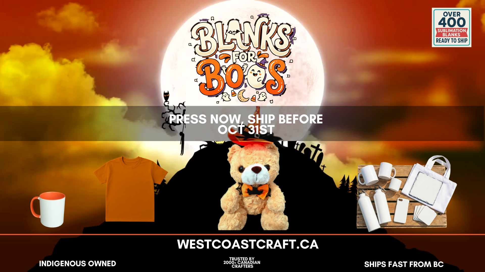 WestCoastCraft sublimation blanks and craft supplies Canada