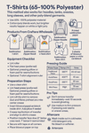 Sublimation T-Shirt Printing Guide Page - Polyester Heat Press Settings Time Temperature Instructions