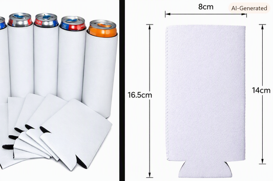 White Sublimation foam Skinny can coozie (Pre-order ETA Aug 10 to 15th)