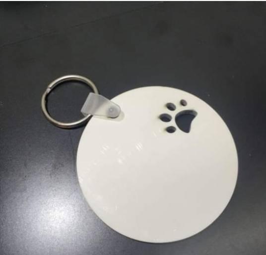MDF Round with Paw Keytag - Sublimation Blank Canada | WestCoastCraft