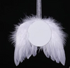 Angel feather wing with 3 inch MDF round disc for sublimation Front View - Sublimation Blank Canada | WestCoastCraft