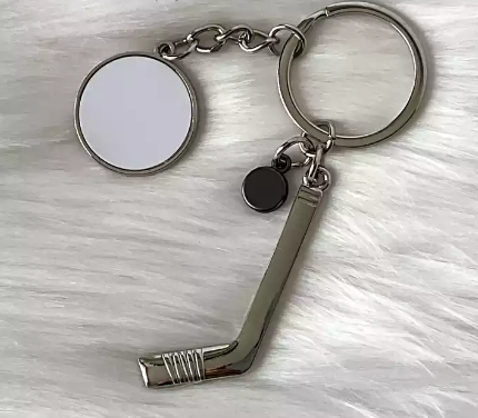 Metal hockey keychain - Sublimation Keychains