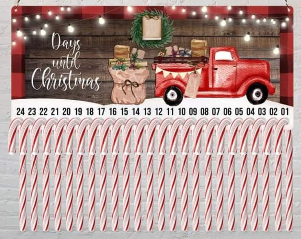 MDF Sublimation Candy Cane Countdown Board Blank