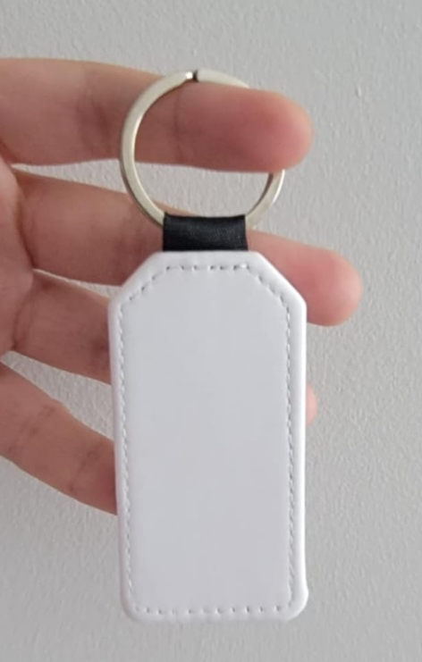 White PU leather luggage keychain tag blank for sublimation - customizable travel tag for heat press printing - personalized luggage accessory blank Canada wholesale