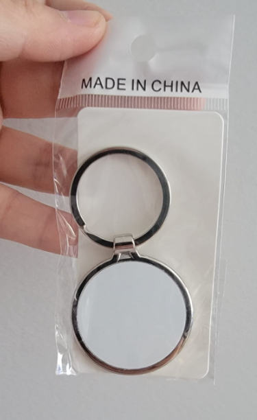 Sublimation Round Metal Keychain with Round Disc front view - Sublimation Blank Canada | WestCoastCraft