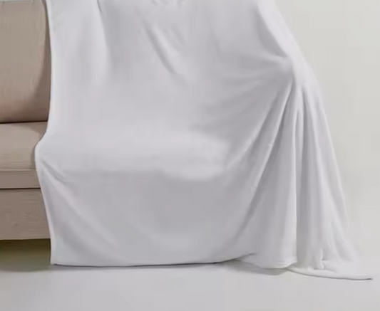 Velvet Plush Fleece Sublimation 50 x 60 Inch White Blanket