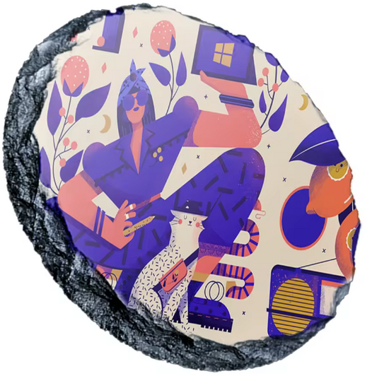 4 inch Round Slate Coaster Blanks for Sublimation | Set of 2 | Canada