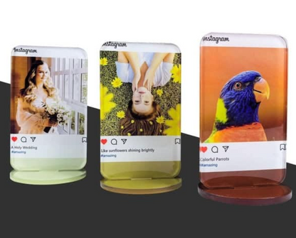Sublimation Acrylic rectangle with round bottom Frame with Stand Blank