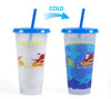 710 mL Color Changing Reusable Christmas Cups with Straw In Use - Sublimation Blank Canada | WestCoastCraft
