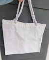 Sublimation Linen Shoulder Bag White with Cotton Rope Handle 50x33cm - Hand Holding Beach Tote Bag Blank - Custom Heat Press Printable Summer Bag - Personalized Eco-Friendly Shopping Bag Wholesale Canada
