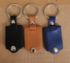 Leather Keychains with Metal Sublimation Disc - Black Brown and Blue Faux Leather Key Fobs with Round Blank Insert - Custom Photo Keychains Canada