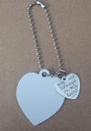 Keychain charms with heart disc for sublimation ( Choose different charms)