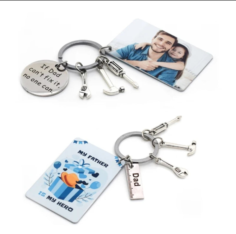 Tool Charms Keychain with Rectangle Aluminum Sheet for Sublimation