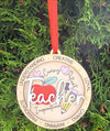 Teacher Wooden Ornaments back view - Sublimation Blank Canada | WestCoastCraft