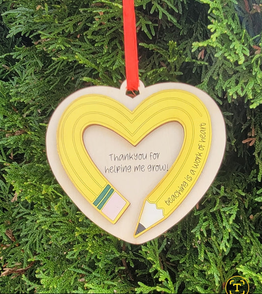 Thank You Teacher Wooden Ornaments