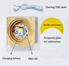 Sublimation Round Glass Night Light — Color-Changing LED with Wooden Base
