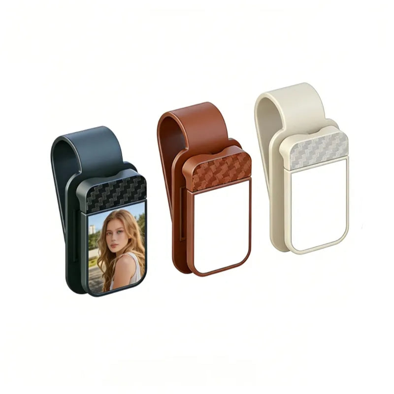 Plastic glasses holder for car sun visor with sublimation disc