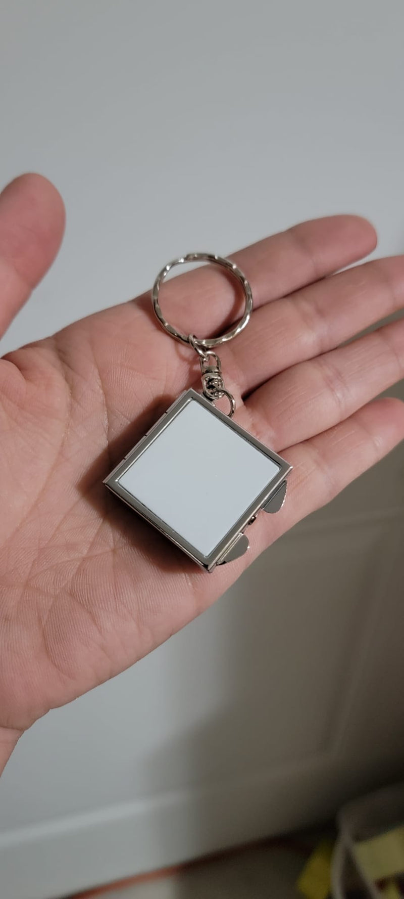 Sublimation Square Mini Pocket Mirror Keychain