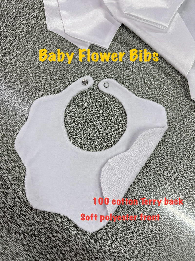 Sublimation Baby Bib Blank Flower Shape | Polyester Bib Canada