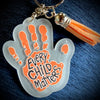 Every Child Matters Keychain Orange Shirt Day for Residential School Survivors made by an Indigenous from Odanak Detail View - Sublimation Blank Canada | WestCoastCraft