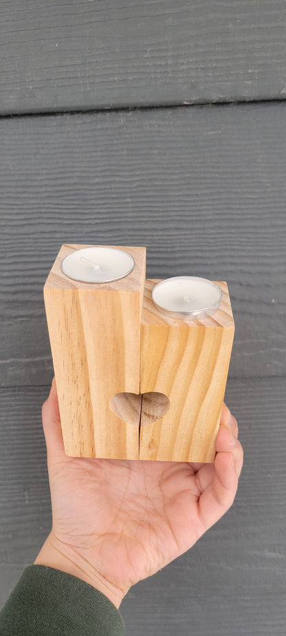 Sublimation Wooden long and short candle holder