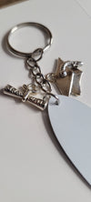 Graduation Charm Sublimation Keychain with Oval Aluminum Disc | Grad Gift Canada