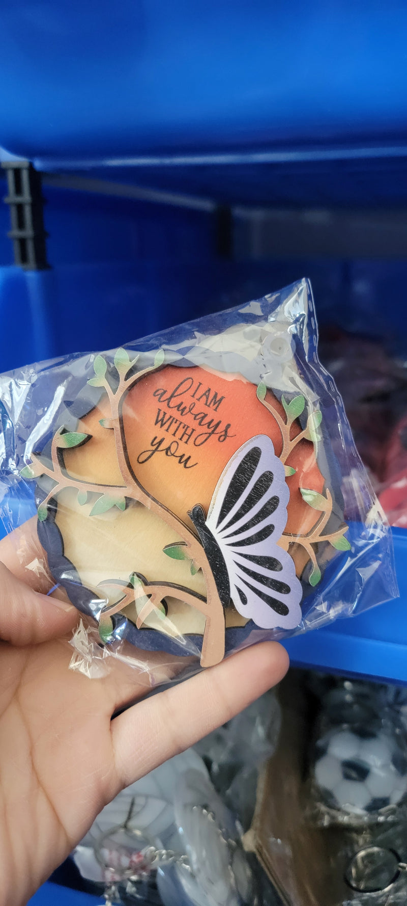 butterfly memorial ornament sublimation blank 3D engraved - I carry you with me always remembrance keepsake Canada sympathy gift wholesale