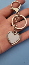 Heart metal double sided sublimation keychain Side View - Sublimation Blank Canada | WestCoastCraft