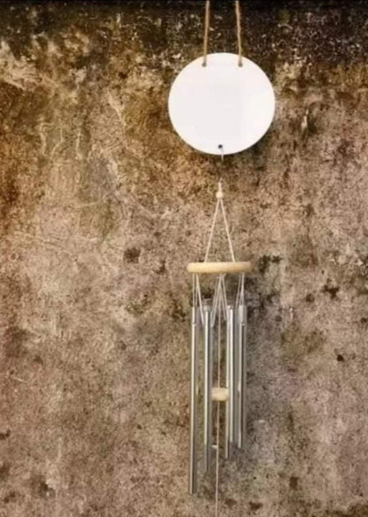 Sublimation wind chime with 6 inch round aluminum disc