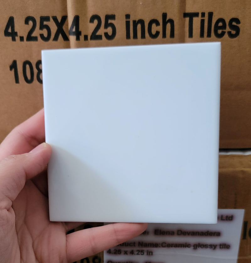4.25x4.25 Inch Ceramic Sublimation Tile Blank - White Glossy Heat Press Coaster Photo Tile Canada
